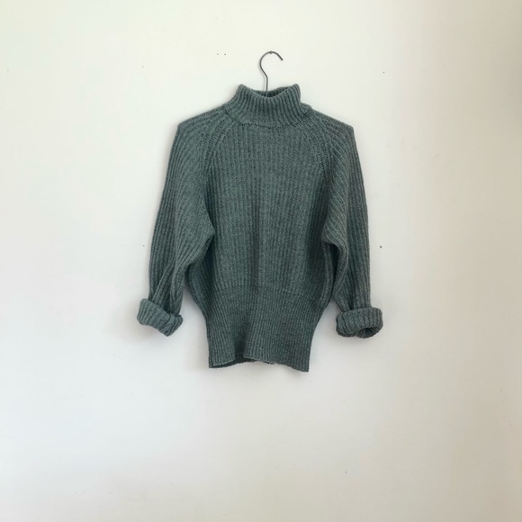 Sweaters - ! SOLD ! Vintage Turquoise Wool Turtleneck Sweater